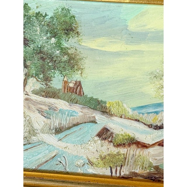 Mid-Century Modern Mid 20th Century Vintage Small Landscape Oil Painting on Board, Signed Seidel, Framed For Sale - Image 3 of 9