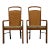 Set of 2 Drexel Heritage Rustic European Style Cane Back Dining Arm Chairs For Sale