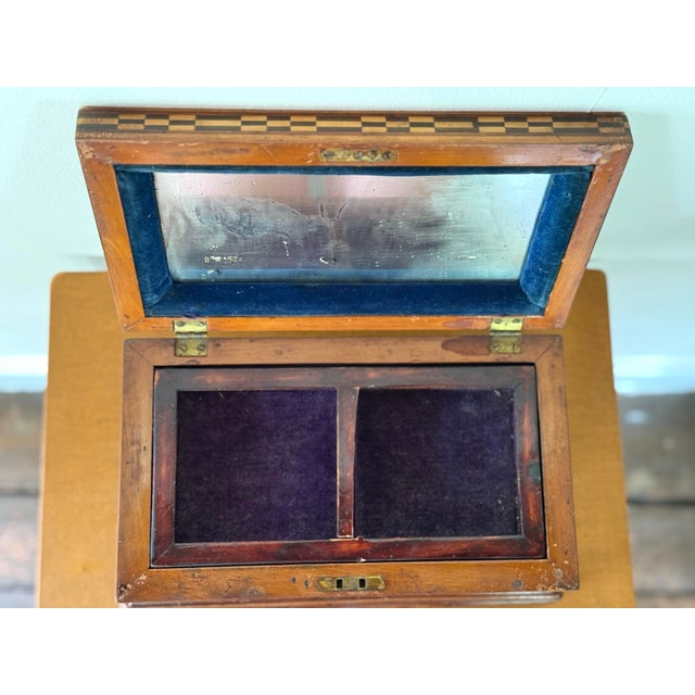 Late 19th Century Inlaid Marquetry Jewelry Casket For Sale - Image 9 of 12