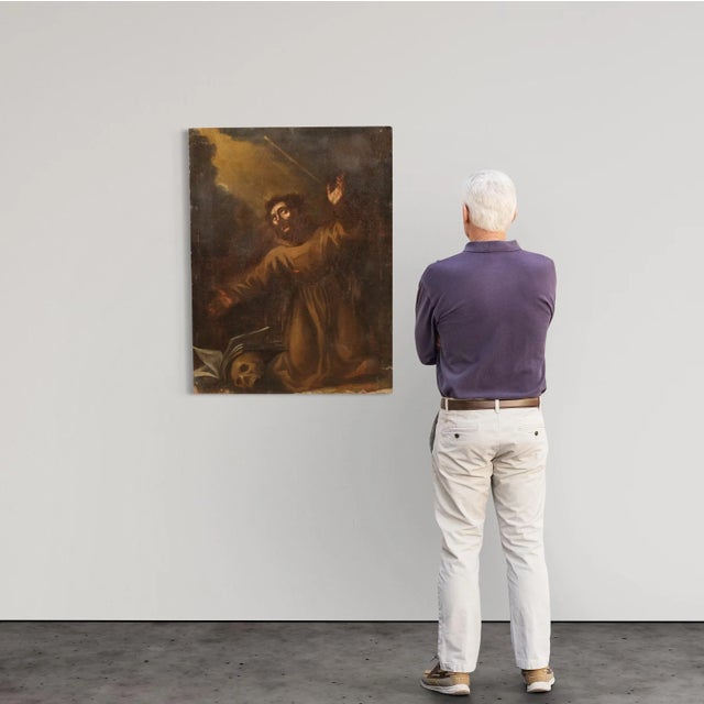 Italian Artist, Saint Francis of Assisi, 1670, Oil on Canvas For Sale - Image 3 of 16