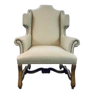 Caracole Transitional Beige Wing Chair For Sale