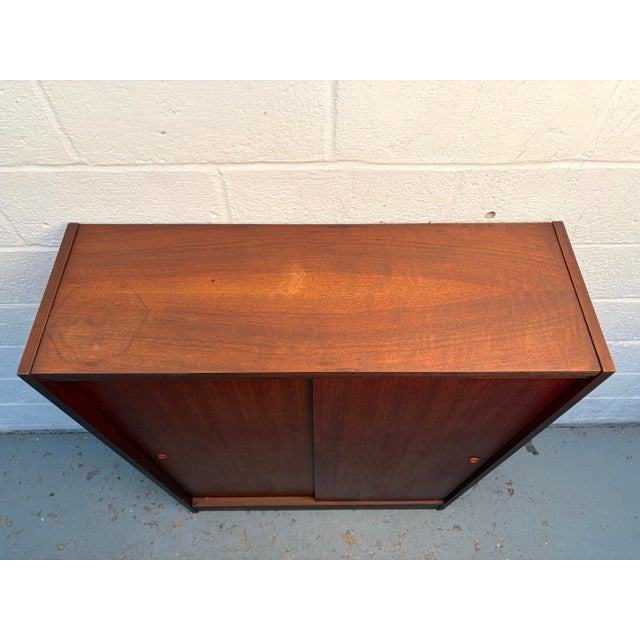 Ruby Red Mid 20th Century Modern Danish Rosewood Sliding Door Cabinet For Sale - Image 8 of 13