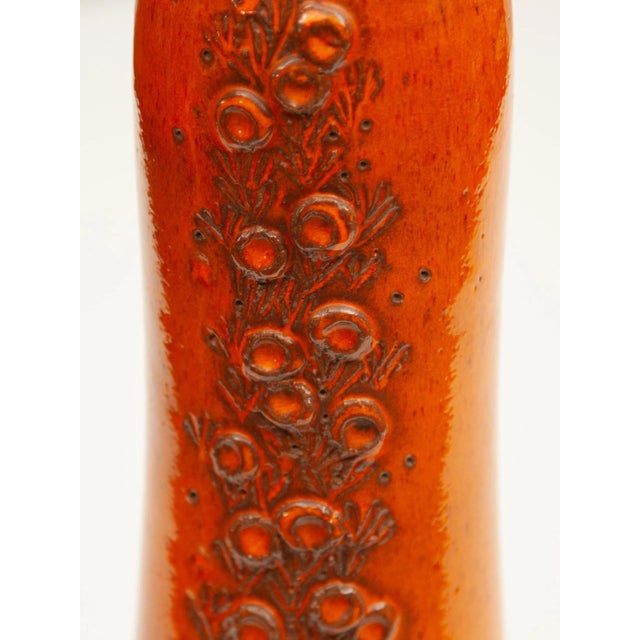 Orange Selenium Orange Vase by Elisabeth Vandeweghe for Perignem, 1964 For Sale - Image 8 of 11