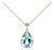 18k Yellow Gold Pear Aquamarine & Gia Diamond Necklace For Sale