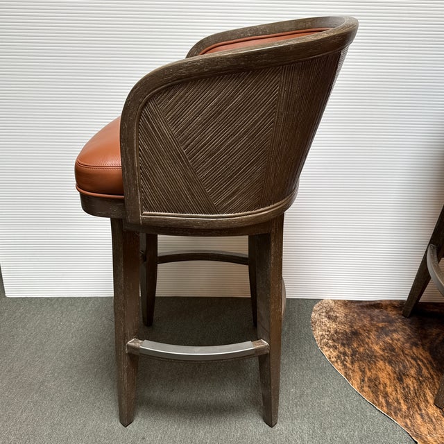 Palecek Sullivan Swivel Bar Stools, Set of Three For Sale In San Francisco - Image 6 of 12