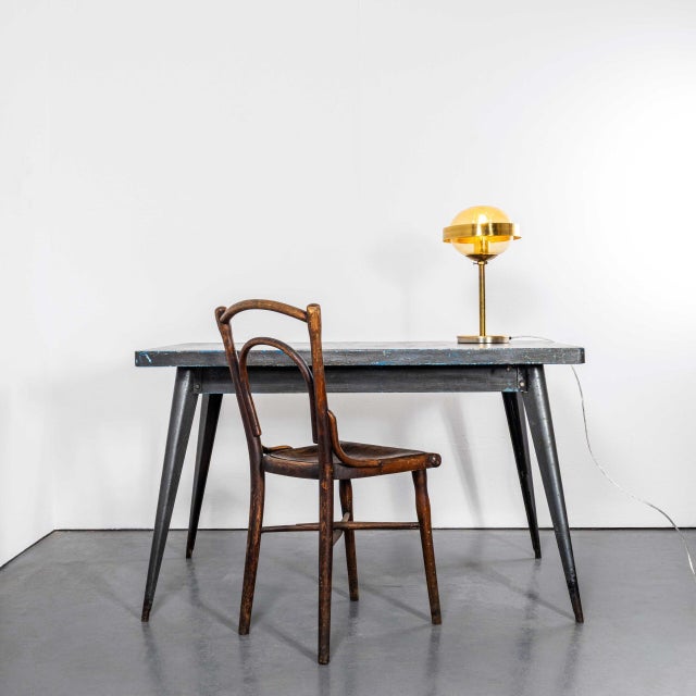 : 1960’s brass and amber glass table lamp. Stunning mid century glass lamp mouth blown in amber glass by the iconic lustry...