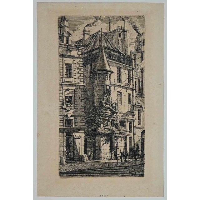 Charles Meryon, Tourelle de la Rue de la Tixeranderie, Original Etching, 1852 For Sale - Image 3 of 3