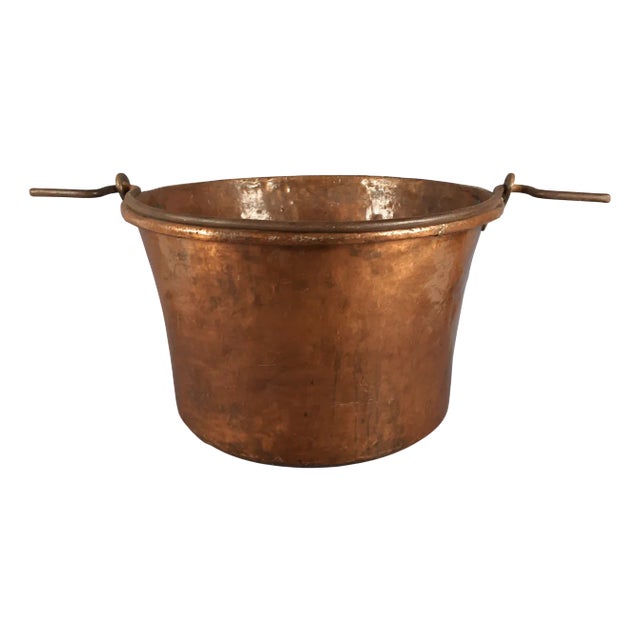 Large Vintage Industrial Copper Pot, 1950 For Sale