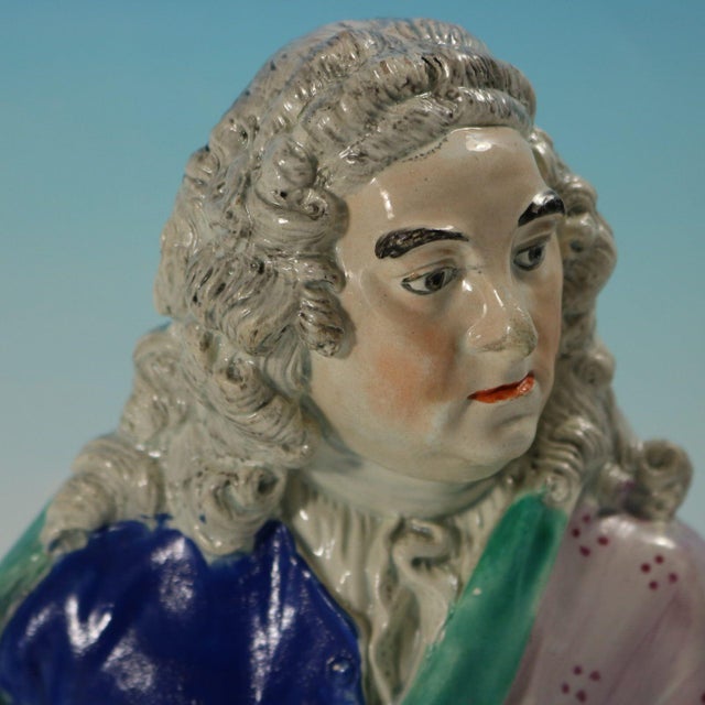 Staffordshire Pearlware Bust of the Composer Handel For Sale - Image 10 of 16