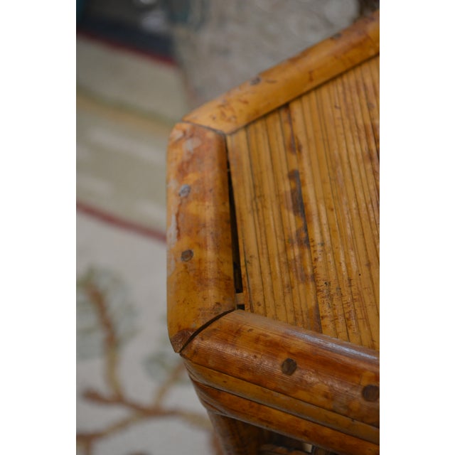 Vintage Bamboo Hexagonal Plant Stand / Table For Sale - Image 6 of 12