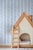 Garden Leaf Stripe Grasscloth Wallpaper by House Party | French Blue | 8 Yards For Sale In Charlotte - Image 6 of 7