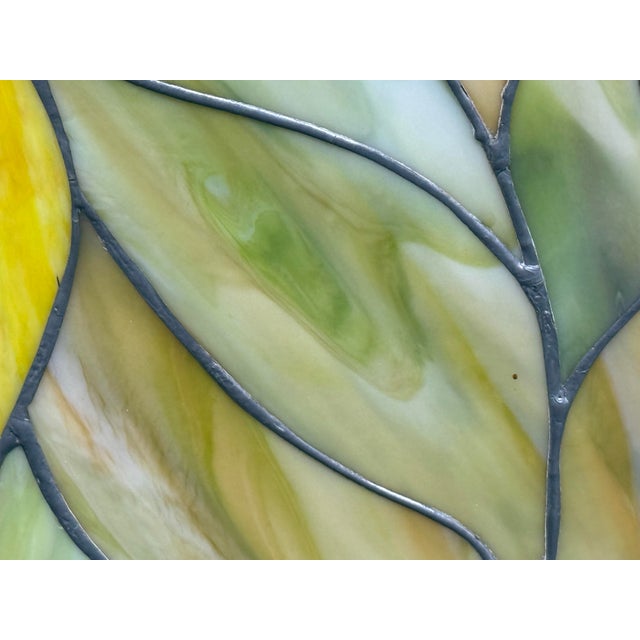 Circa 1978 Gene LeLonde Floral Stained Glass Panel For Sale - Image 10 of 14