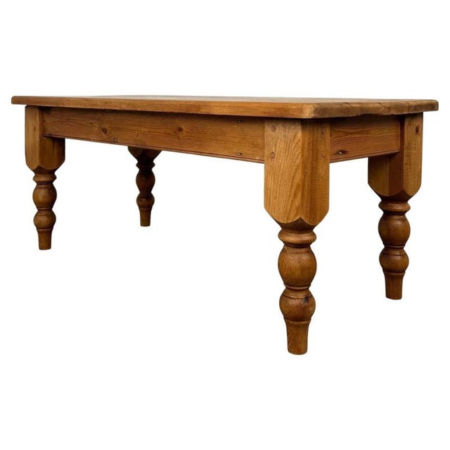 Brown 20th Century Pine Farmhouse Coffee Table For Sale - Image 8 of 9