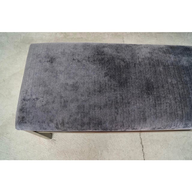 2000’s Postmodern Sled Bench in Chenille For Sale - Image 12 of 12