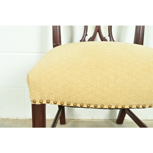 Brown Baker Furniture Style Georgian Carved Mahogany Side Chairs or Dining Chairs, Pair For Sale - Image 8 of 13