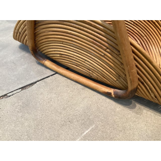 Italian Mid Century Pencil Reed and Rattan Magazine Stand For Sale - Image 4 of 5