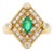 18k Yellow Gold, Emerald & Diamond Ring For Sale