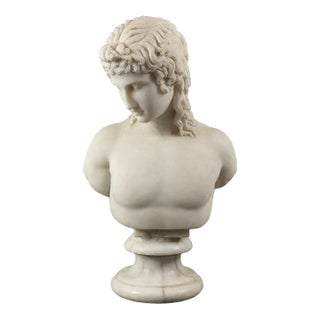 Italian Grand Tour Carrara Marble Bust of Eros of Centocelle For Sale