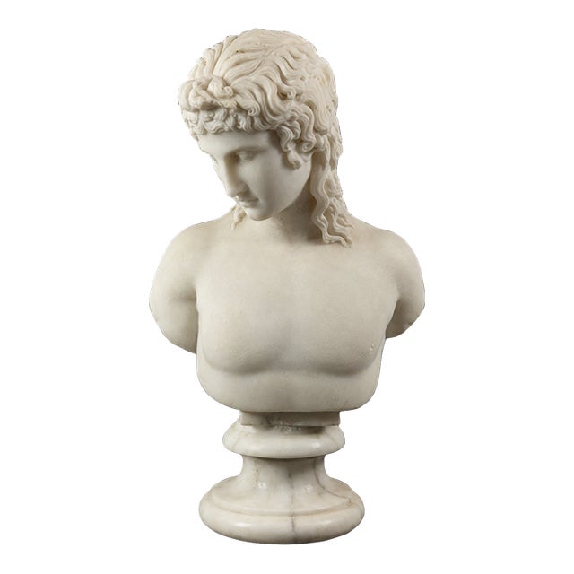 Italian Grand Tour Carrara Marble Bust of Eros of Centocelle For Sale