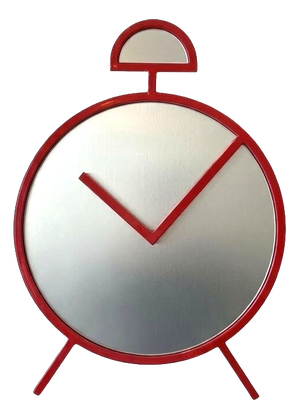 Postmodern Pop Art Red Wall Mirror in Clock Shape from PILM, Italy, 1980s