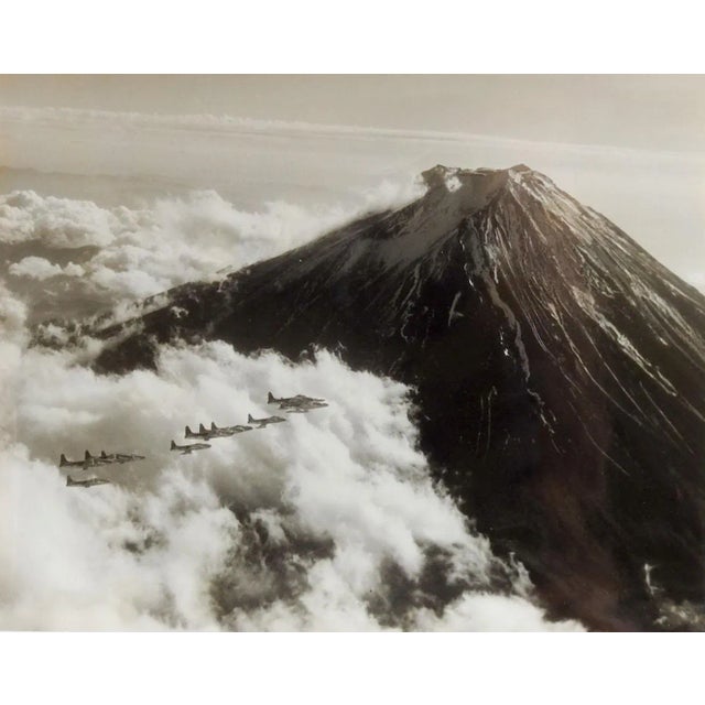 Vintage 1952 Aerial Photograph F-94 35th F-1 Fighter Wing Mt Fuji Japan For Sale - Image 4 of 4
