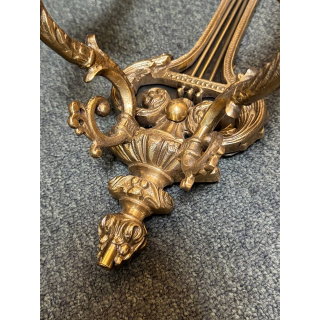 Early 20th Century French Empire Gilt Bronze Wall Sconces, Pair For Sale - Image 4 of 10