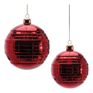 Glass Ball Ornament Set of 4  4" & 5" For Sale