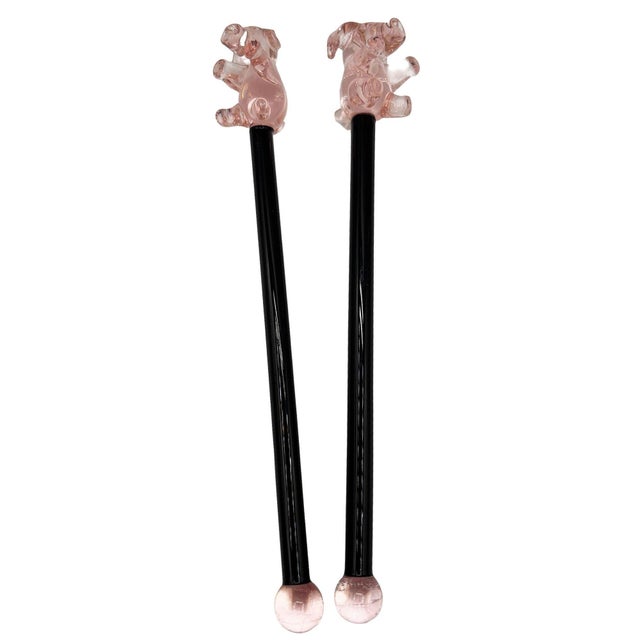1980s 21 Piece Mid-Century Tropical Hula Girl & Flamingo Cocktail Swizzle Sticks For Sale - Image 15 of 18