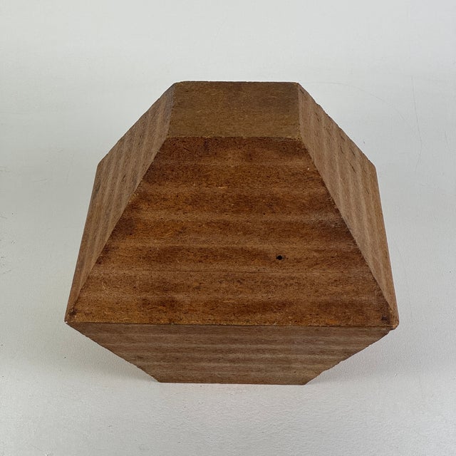 Vintage Original Geometric Wood Sculpture in Faceted Polyhedron Diamond/Pyramid Shape For Sale In New York - Image 6 of 9