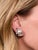Silver The Ellendale: Vintage Palladium Earrings Set With Pearl & Diamonds, 2 Pieces For Sale - Image 8 of 8