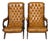 Armchairs in Wood and Upholstered Leather, 1970s, Set of 2 For Sale