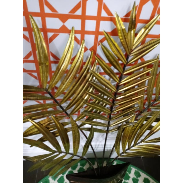 Curtis Jere Vintage Metal Potted Palm Leaf Jere Style Wall Art For Sale - Image 4 of 5