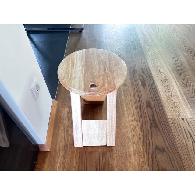Wood Folding Wooden Stool by Adrian Reed, France, 1970 For Sale - Image 7 of 8