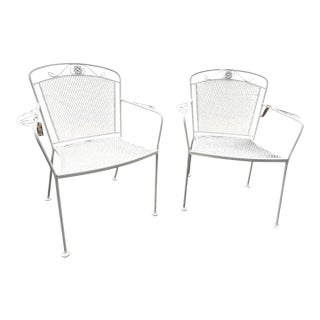 1950s Mid-Century Daisy Wrought Iron Chairs - Set of 2 For Sale