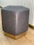 Ermes Pentagon Pouf Mouse in Grey Mousse Leather and Brass Plinth by Casa Botelho For Sale - Image 6 of 10