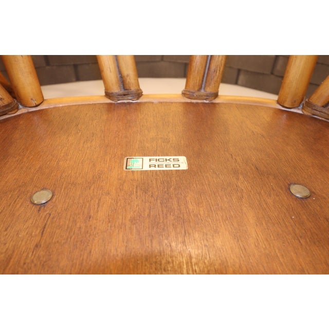 Mid 20th Century Ficks Reed Mid Century Rattan Dining Set With Table, 5 Pieces For Sale - Image 9 of 17