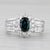 1.69ctw Blue Sapphire Diamond Halo Ring 18k White Gold Size 5.5 For Sale - Image 4 of 9