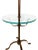 English Pair of Hand-Forged Metal and Glass Tray Table Floor Lamps For Sale - Image 3 of 18