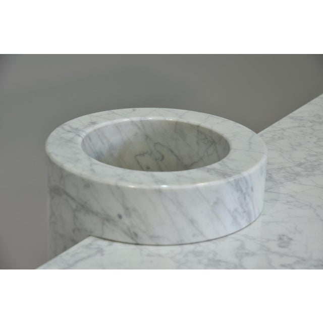 White Console Table in White Carrara Marble by Angelo Mangiarotti for Skipper Loico Collection, 1980 For Sale - Image 8 of 16