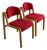 Pair of Vintage Danish Duba Bentwood Dining Chairs Red Upholstery Scandinavian Modern For Sale