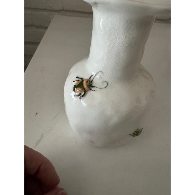 Charming handmade organic porcelain one of a kind bud vase with sculpted insects . Truly a forever treasure .