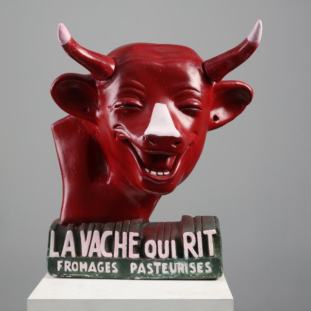 Art Deco The Laughing Cow Advertising Sculpture from Novita, France, 1920s For Sale - Image 17 of 17