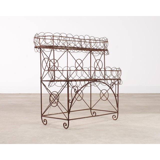 Art Nouveau French Art Nouveau Two-Tier Wirework Boulangerie Baker's Rack For Sale - Image 3 of 18