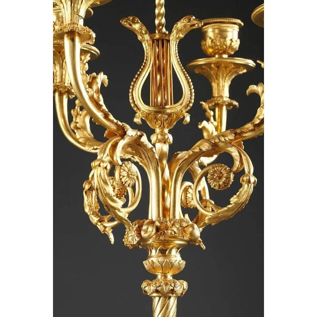 Mid-19th Century Bronze and Marble Candelabra, Set of 2 For Sale - Image 6 of 11