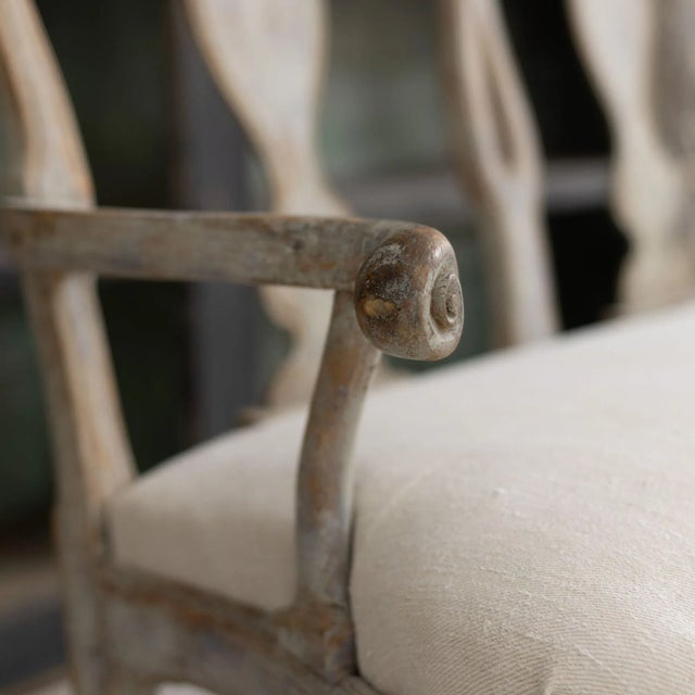 18th Century 18th Century Swedish Rococo Period Settee or Sofa in Original Paint For Sale - Image 5 of 13