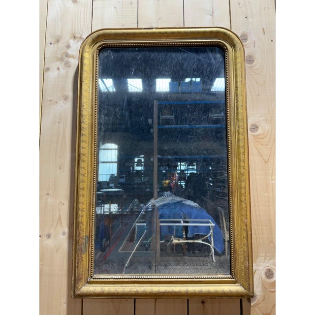 Louis-Philippe Fireplace Mirror in Wood Gilded with Gold Leaf For Sale - Image 3 of 10