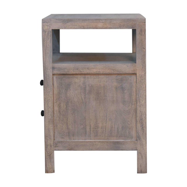 Wood Acid Wash Open Slot Bedside Table For Sale - Image 7 of 8