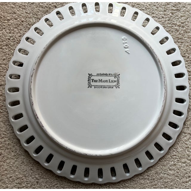 Italian Chip & Dip Serving Platter-Mane Lion For Sale - Image 4 of 9
