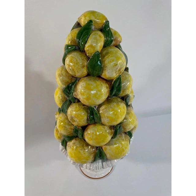Ceramic Large Vintage Italian Ceramic Lemon Topiary For Sale - Image 7 of 14