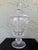 Glass Vintage Cut Crystal Pedestal Lidded Apothecary Jar With Finial Top For Sale - Image 7 of 10